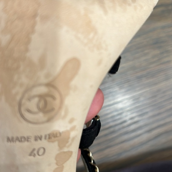 Authentic black suede Chanel sandals. 19p collection.  Purchased at Hirshleifers - Picture 9 of 9